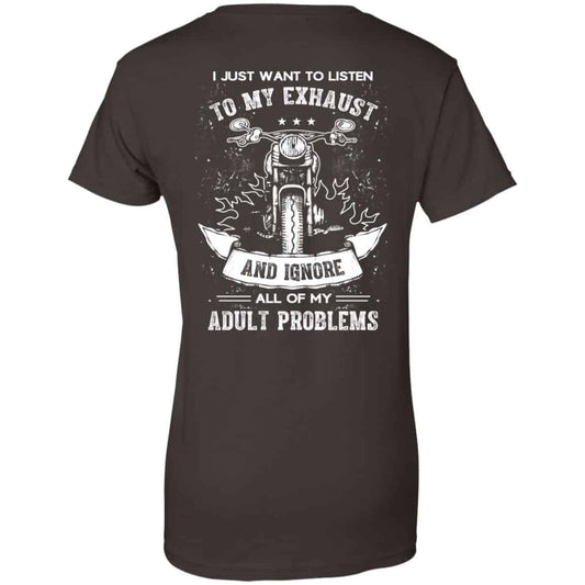 I Just Want To Listen To My Exhaust Biker Motorcycle T-Shirt, Hoodie, Tank