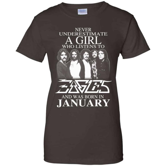 A Girl Who Listens To Eagles And Was Born In January T-Shirts, Hoodie, Tank