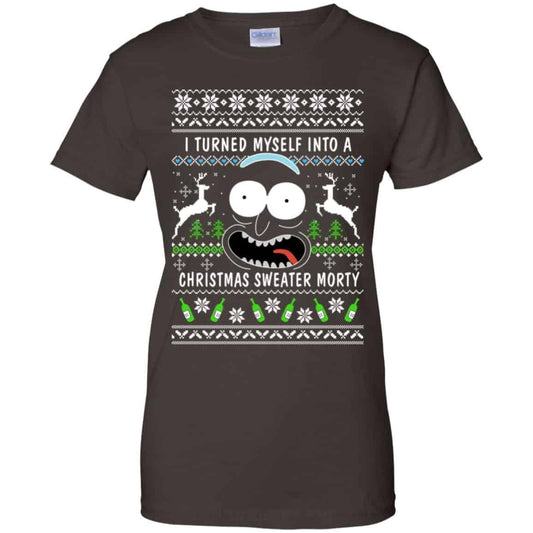 Rick And Morty: I Turned Myself Into A Christmas Sweater Morty Ugly Xmas Sweater, T-Shirts, Hoodie