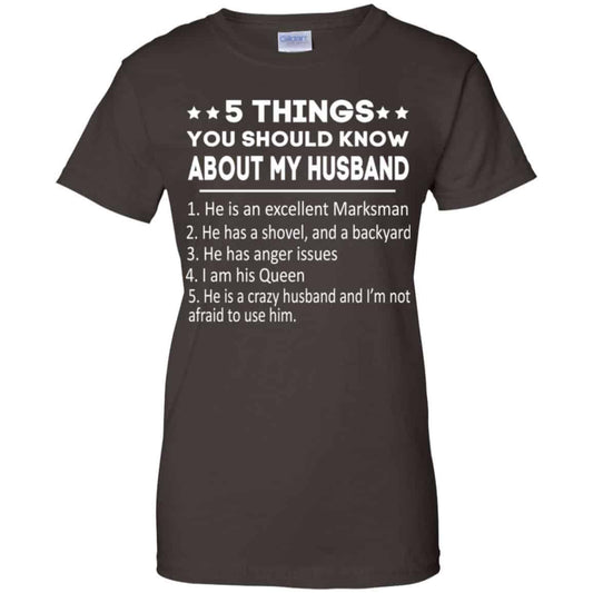 5 Things You Should Know About My Husband T-Shirts, Hoodie, Tank