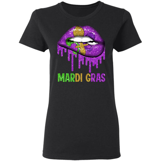 Mardi Gras Lip Biting Shirt, Hoodie, Tank
