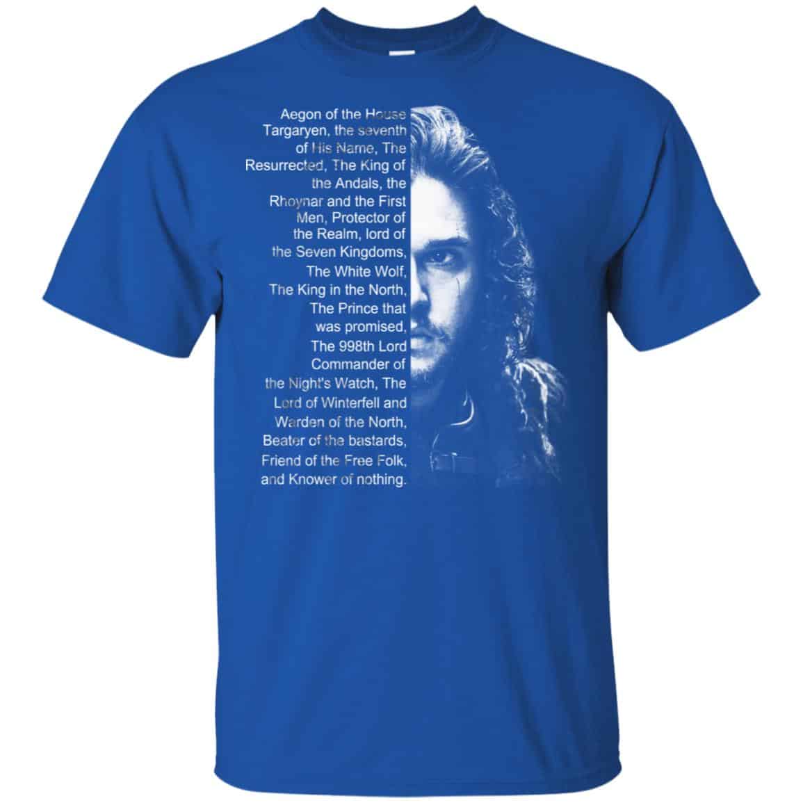 Jon Snow: List Name Aegon Of The House T-Shirts, Hoodie, Sweater