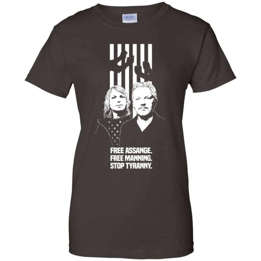 Free Assange. Free Manning. Stop Tyranny. T-Shirts, Hoodie, Tank