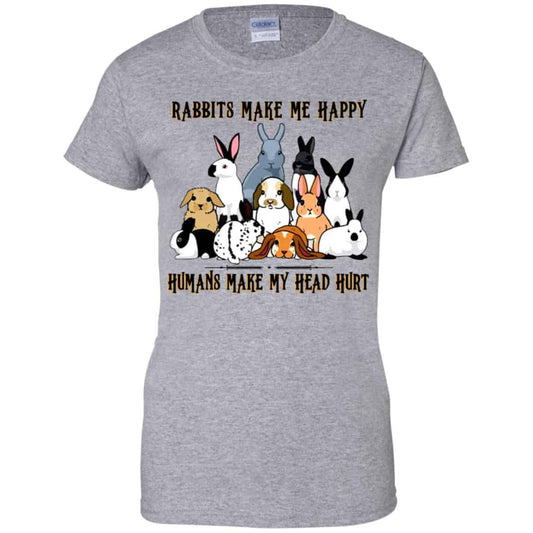 Rabbit Lovers: Rabbits Make Me Happy Humans Make My Head Hurt T-Shirts, Hoodie, Tank