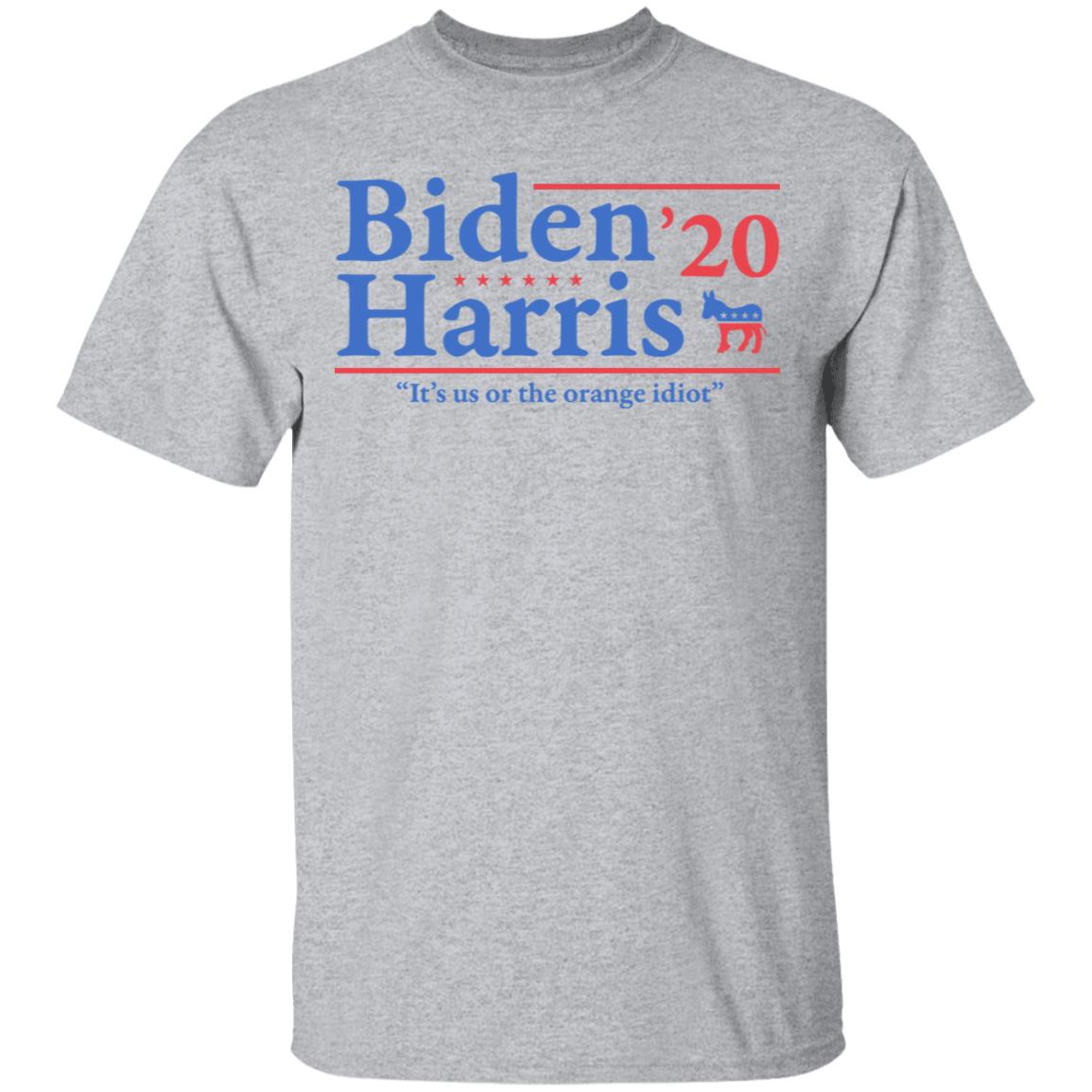 Joe Biden Kamala Harris 2020 It’s Us Or The Orange idiot Shirt, Hoodie, Tank