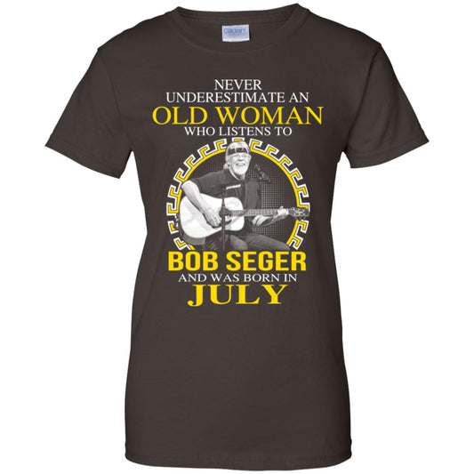 An Old Woman Who Listens To Bob Seger And Was Born In July T-Shirts, Hoodie, Tank