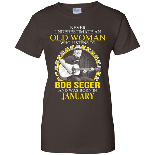 An Old Woman Who Listens To Bob Seger And Was Born In January T-Shirts, Hoodie, Tank