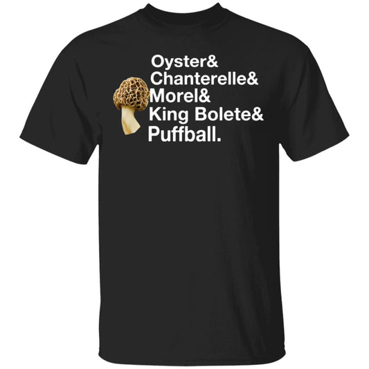 The Mushroom Forager Oyster & Chanterelle & Morel & King Bolete & Puffball Shirt, Hoodie, Tank