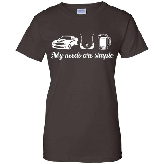 My Needs Are Simple Camaro Boobs And Beer Shirt, Hoodie, Tank