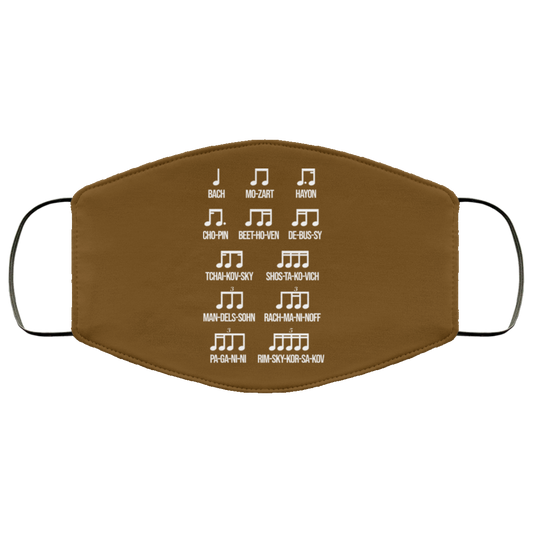 Composer Rhythm Music Gift Bach Mozart Beethoven Chopin Camiseta Face Mask