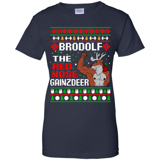 Brodolf The Red Nose Gainzdeer Christmas Sweater, T-Shirts, Hoodie