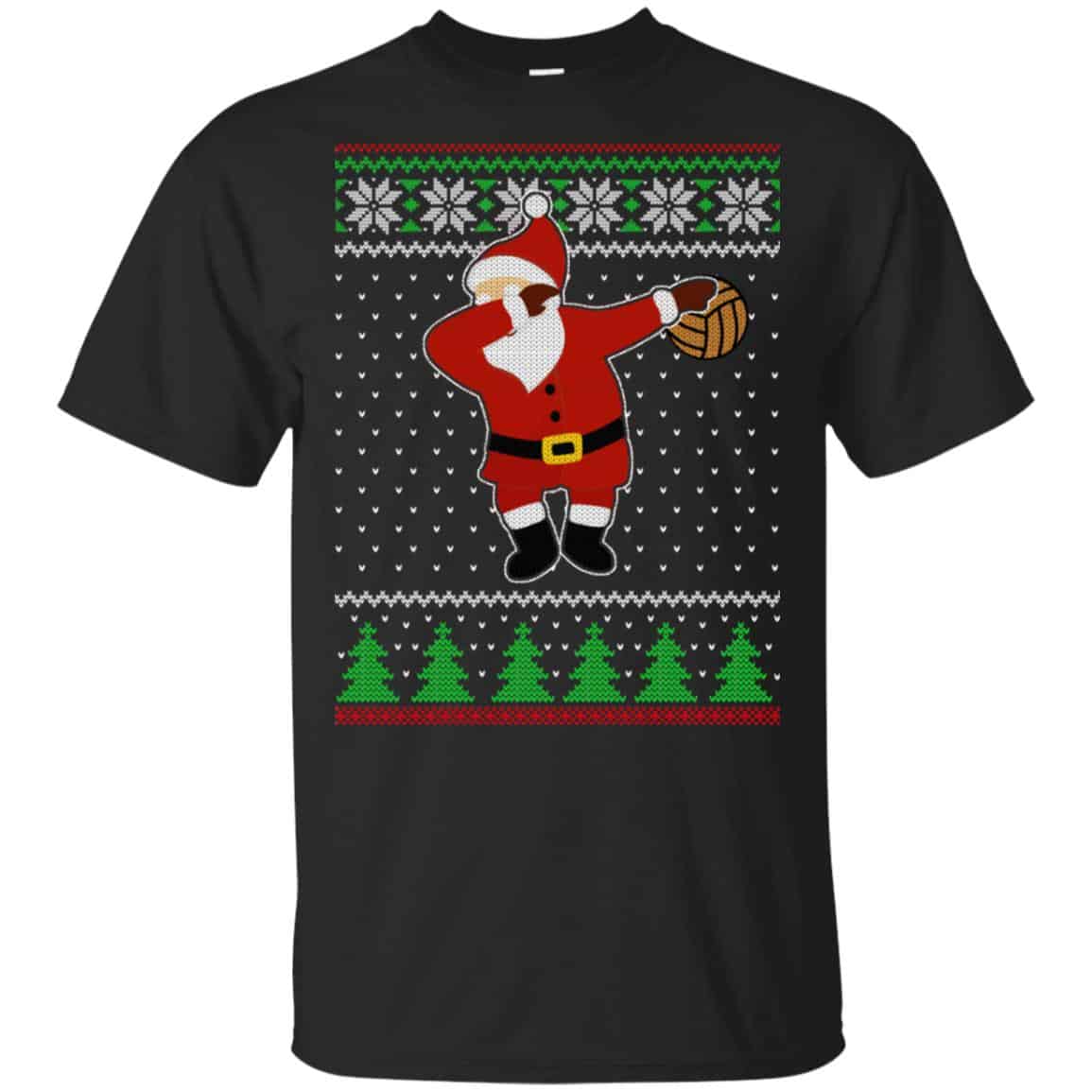 Dabbing Santa Volleyball Ugly Christmas Sweater, T-Shirts, Hoodie