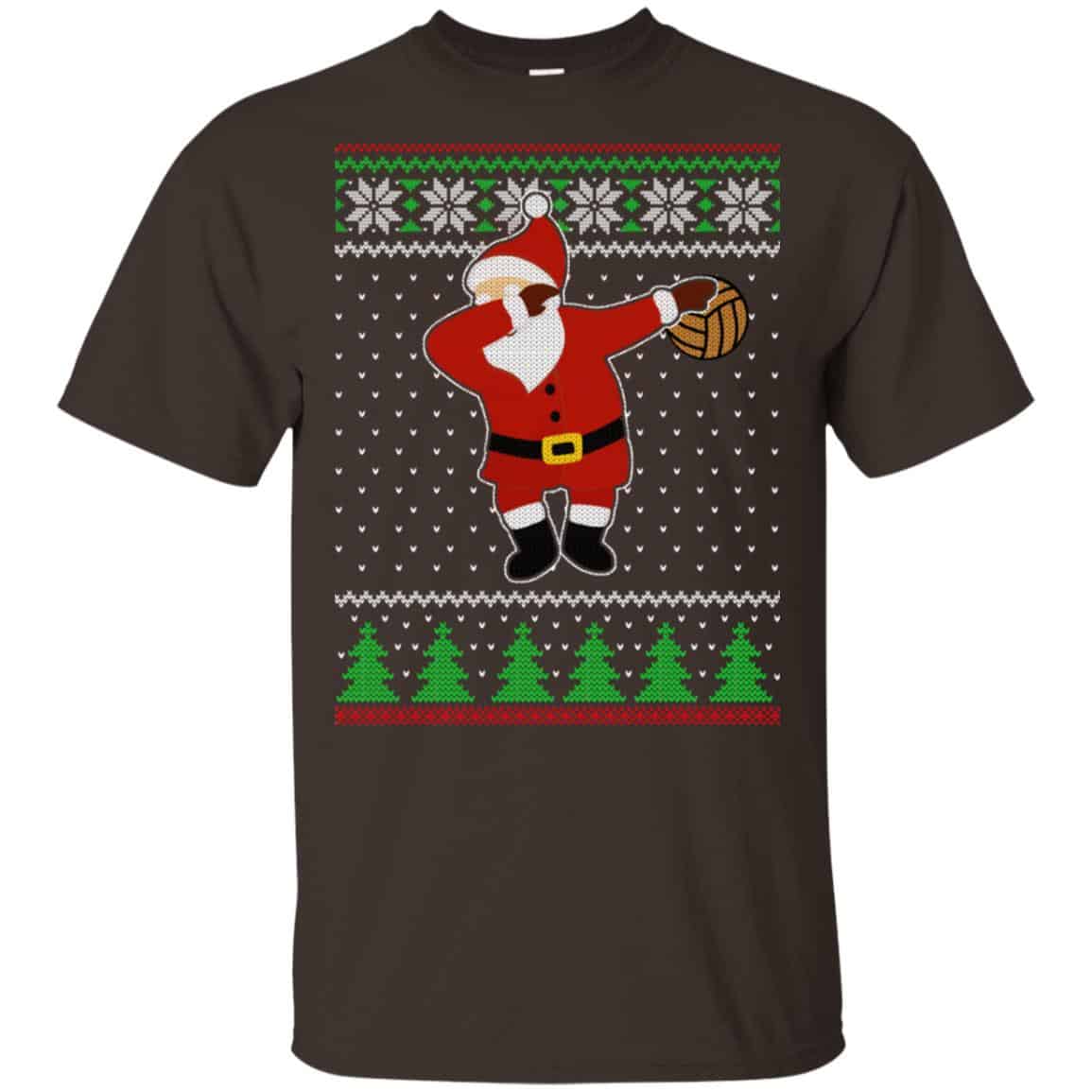 Dabbing Santa Volleyball Ugly Christmas Sweater, T-Shirts, Hoodie