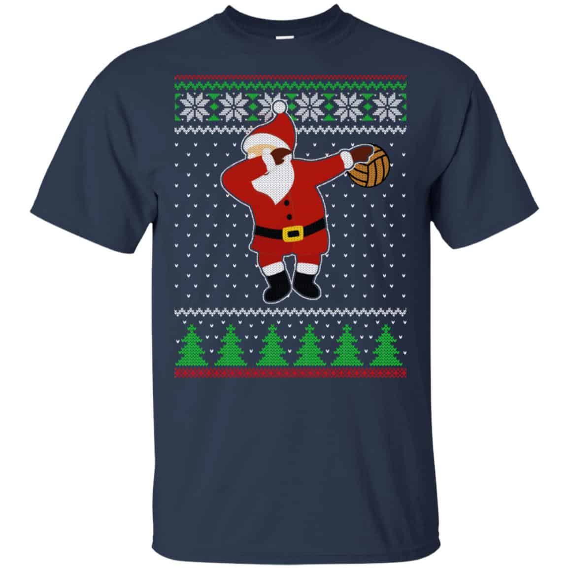 Dabbing Santa Volleyball Ugly Christmas Sweater, T-Shirts, Hoodie