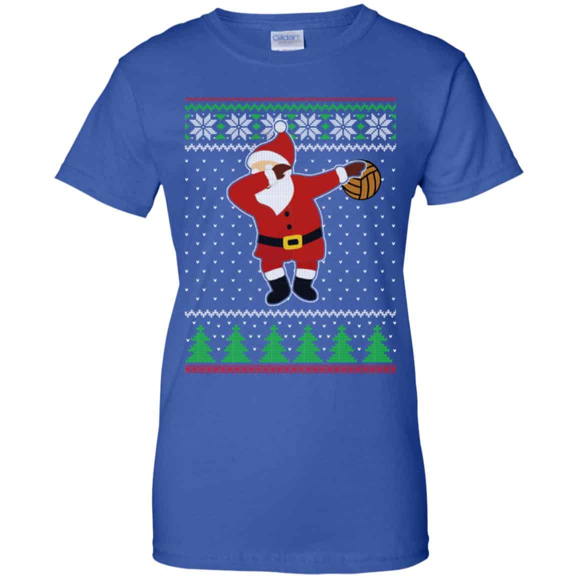 Dabbing Santa Volleyball Ugly Christmas Sweater, T-Shirts, Hoodie