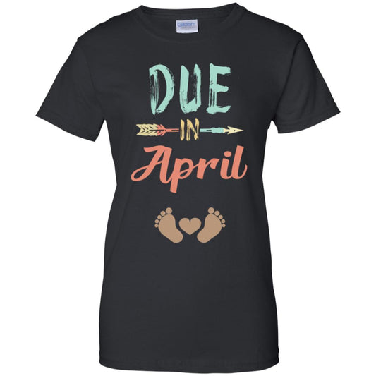 Due Date April Announcement Mommy Bump Pregnancy T-Shirts, Hoodie, Tank