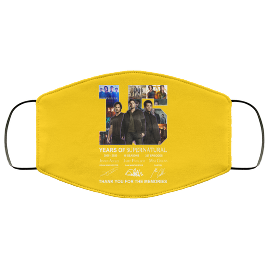
	15 Years Of Supernatural Thank You For My Memories Face Mask