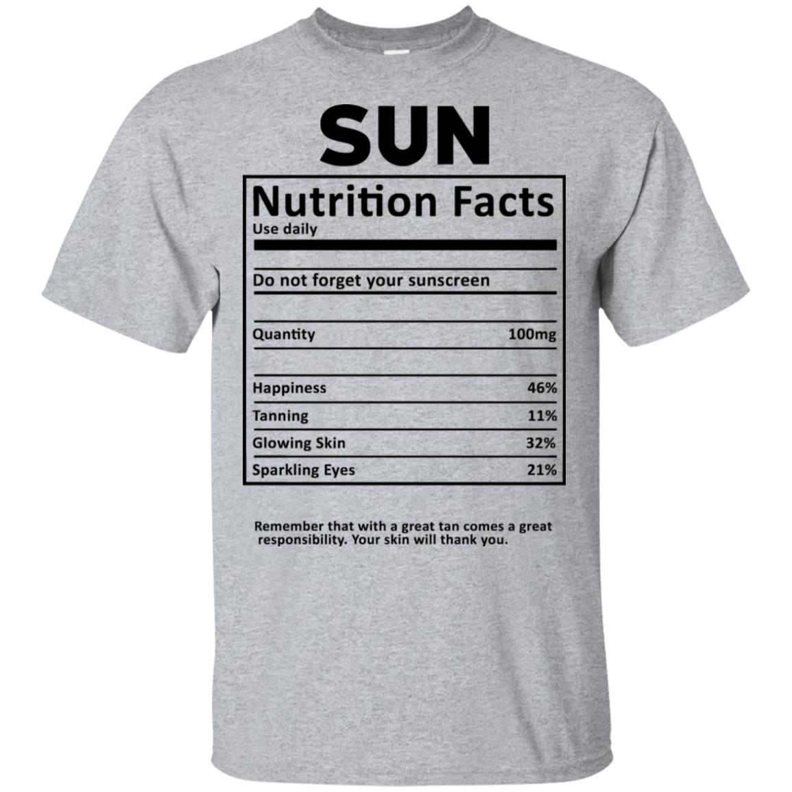 Sun Nutrition Facts T-Shirts, Hoodie, Tank