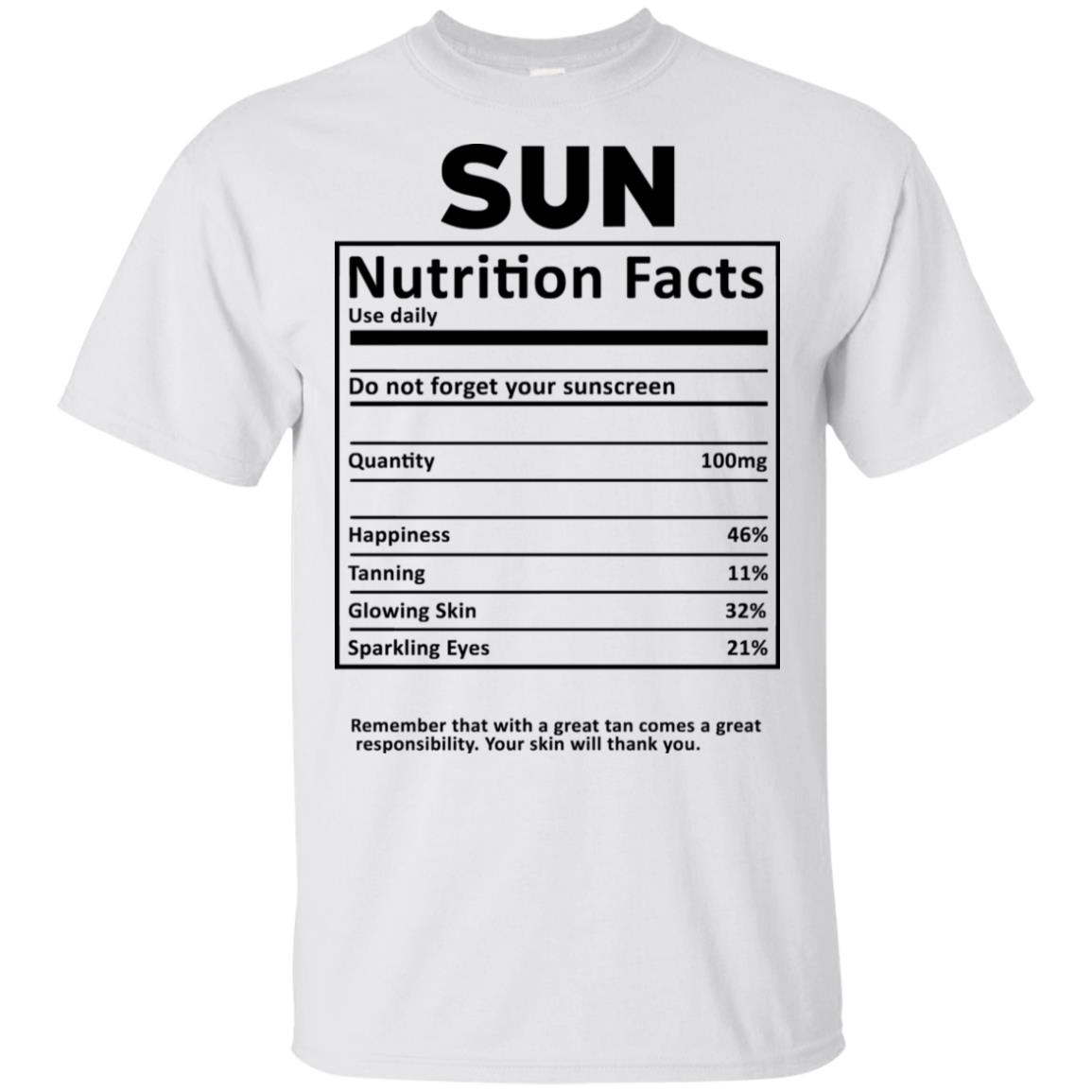 Sun Nutrition Facts T-Shirts, Hoodie, Tank