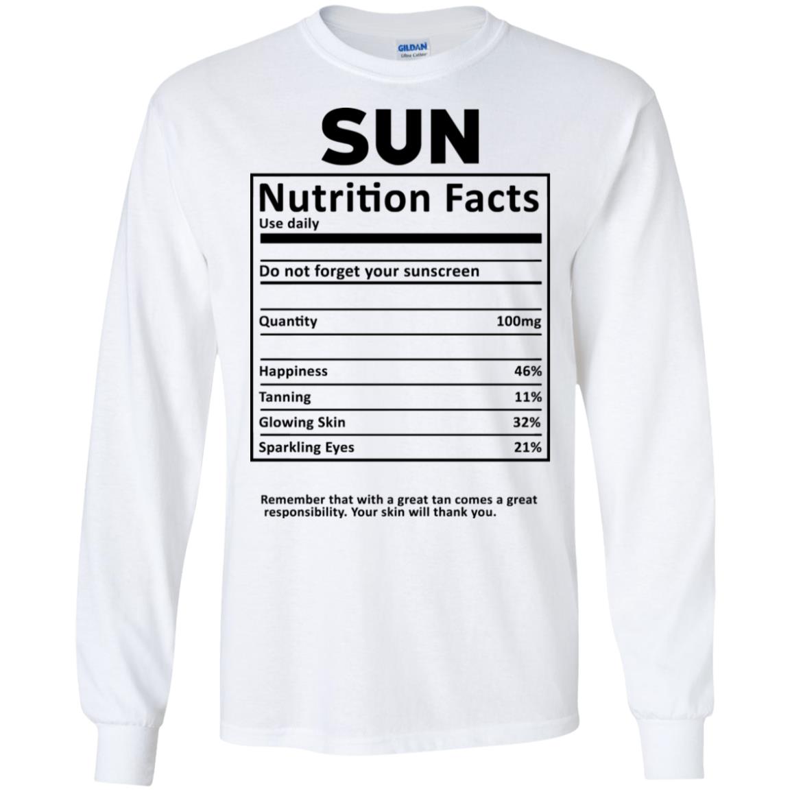 Sun Nutrition Facts T-Shirts, Hoodie, Tank