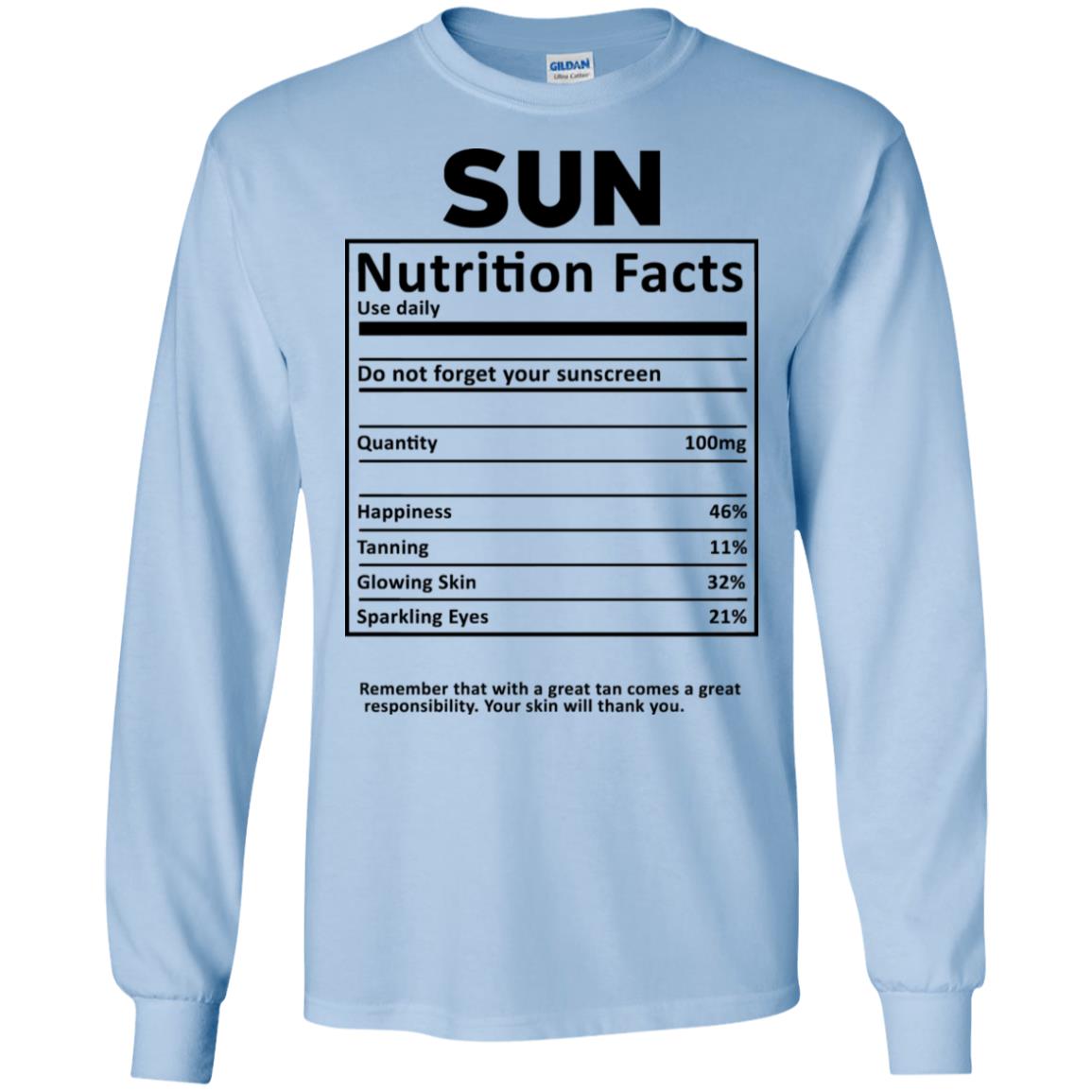 Sun Nutrition Facts T-Shirts, Hoodie, Tank