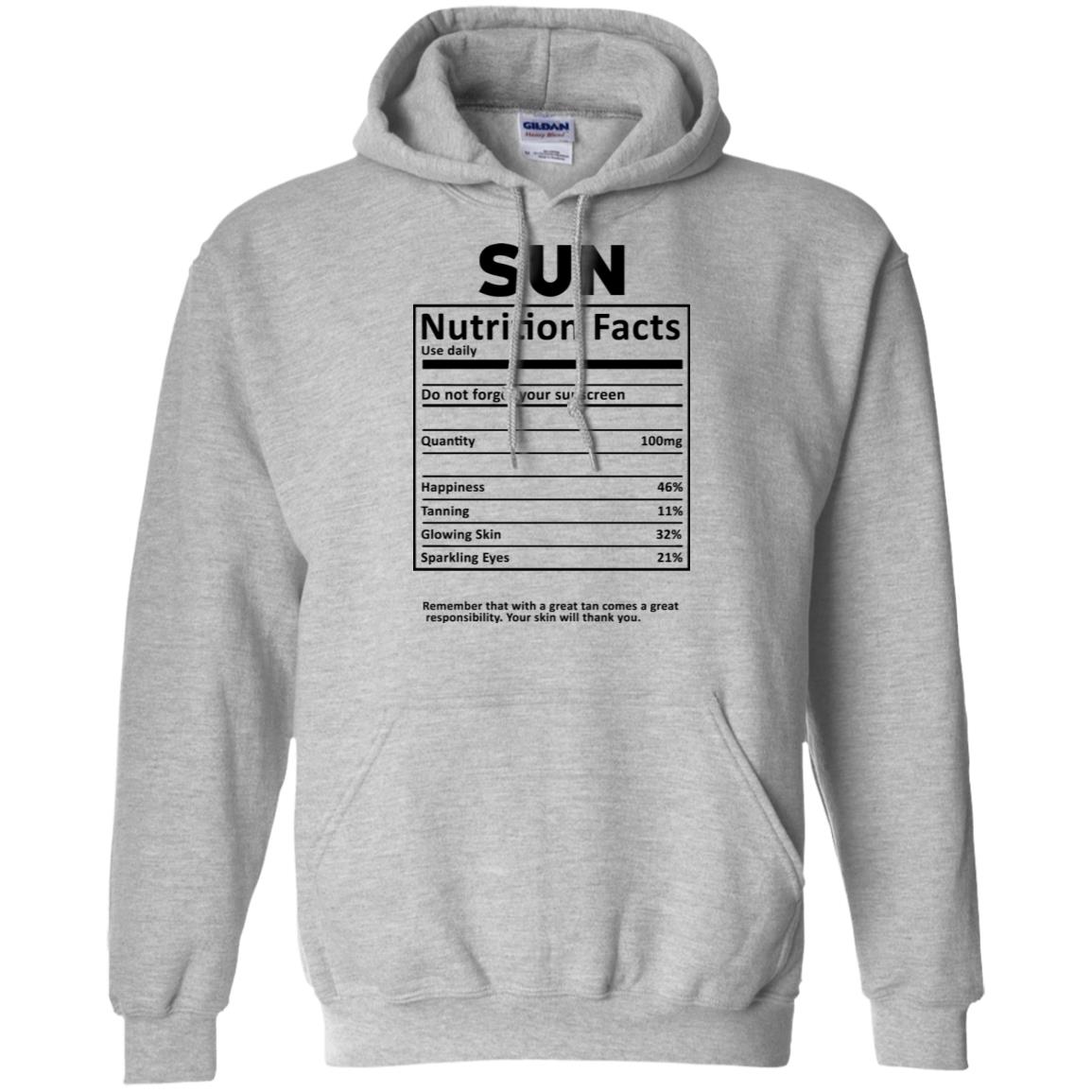 Sun Nutrition Facts T-Shirts, Hoodie, Tank