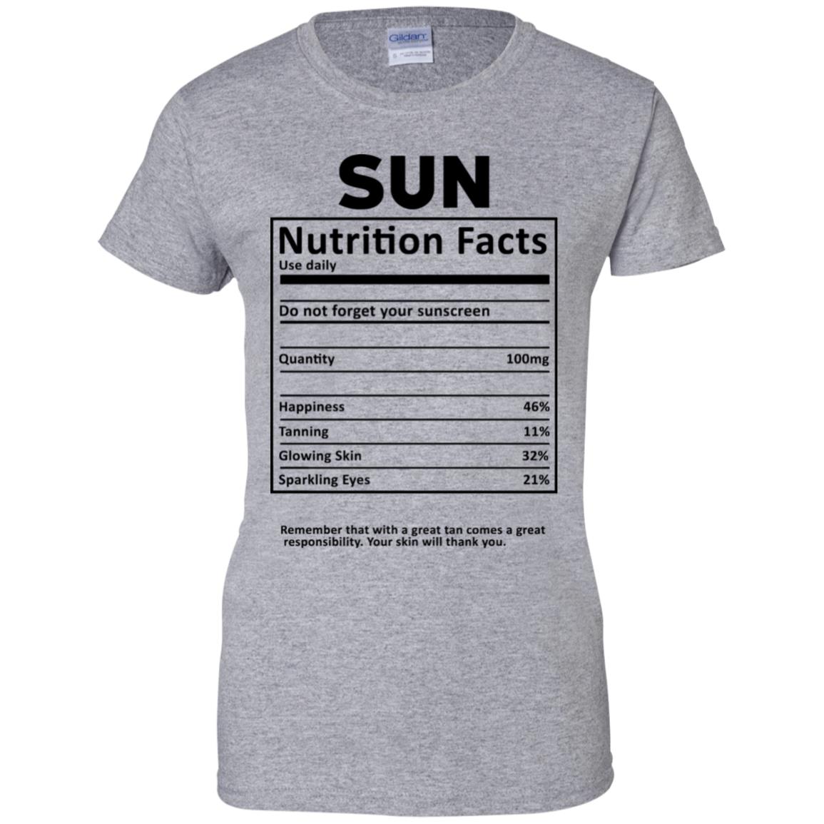 Sun Nutrition Facts T-Shirts, Hoodie, Tank