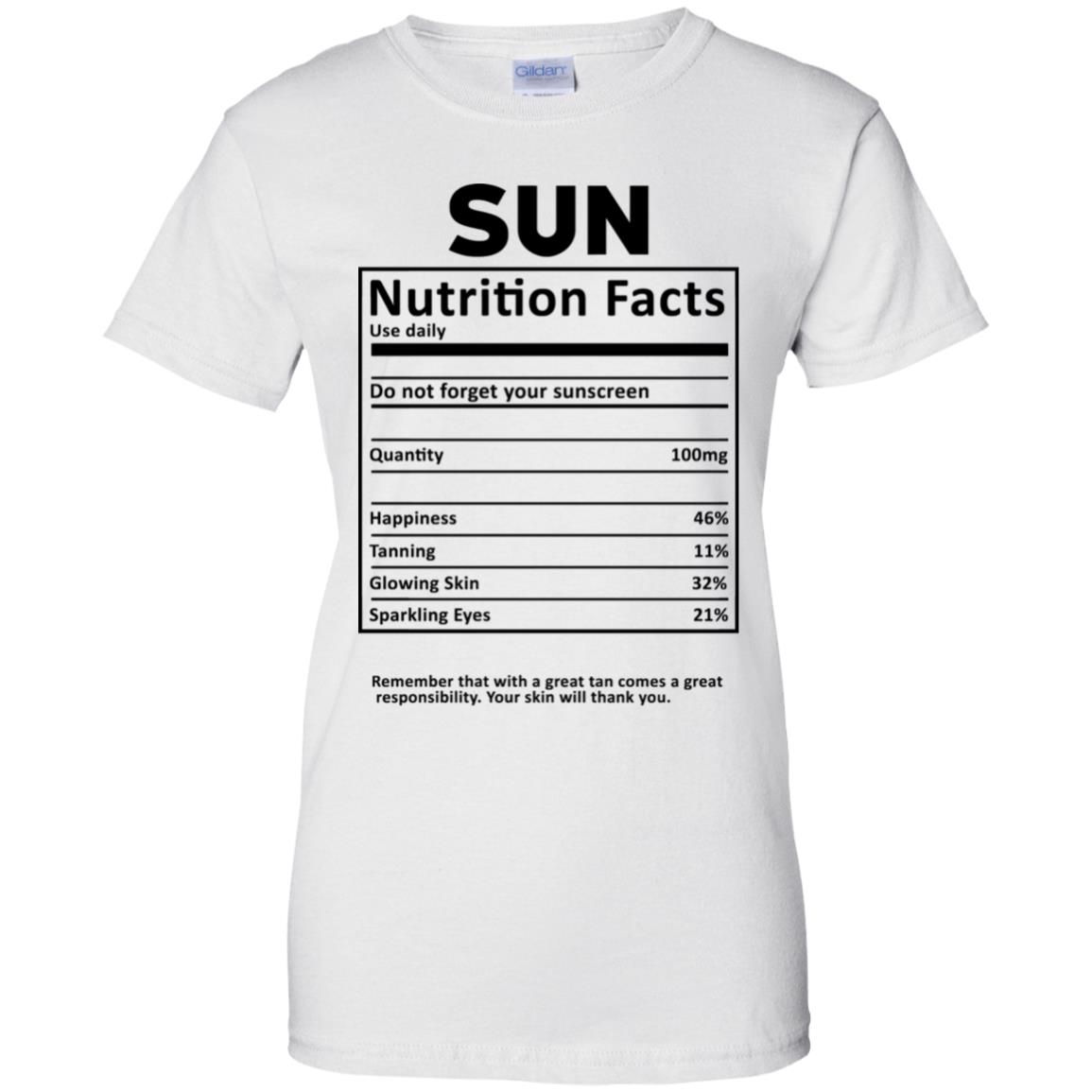Sun Nutrition Facts T-Shirts, Hoodie, Tank