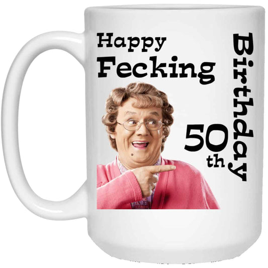
	Mrs. Brown’s Boys: Happy Fecking 50th Birthday Mug