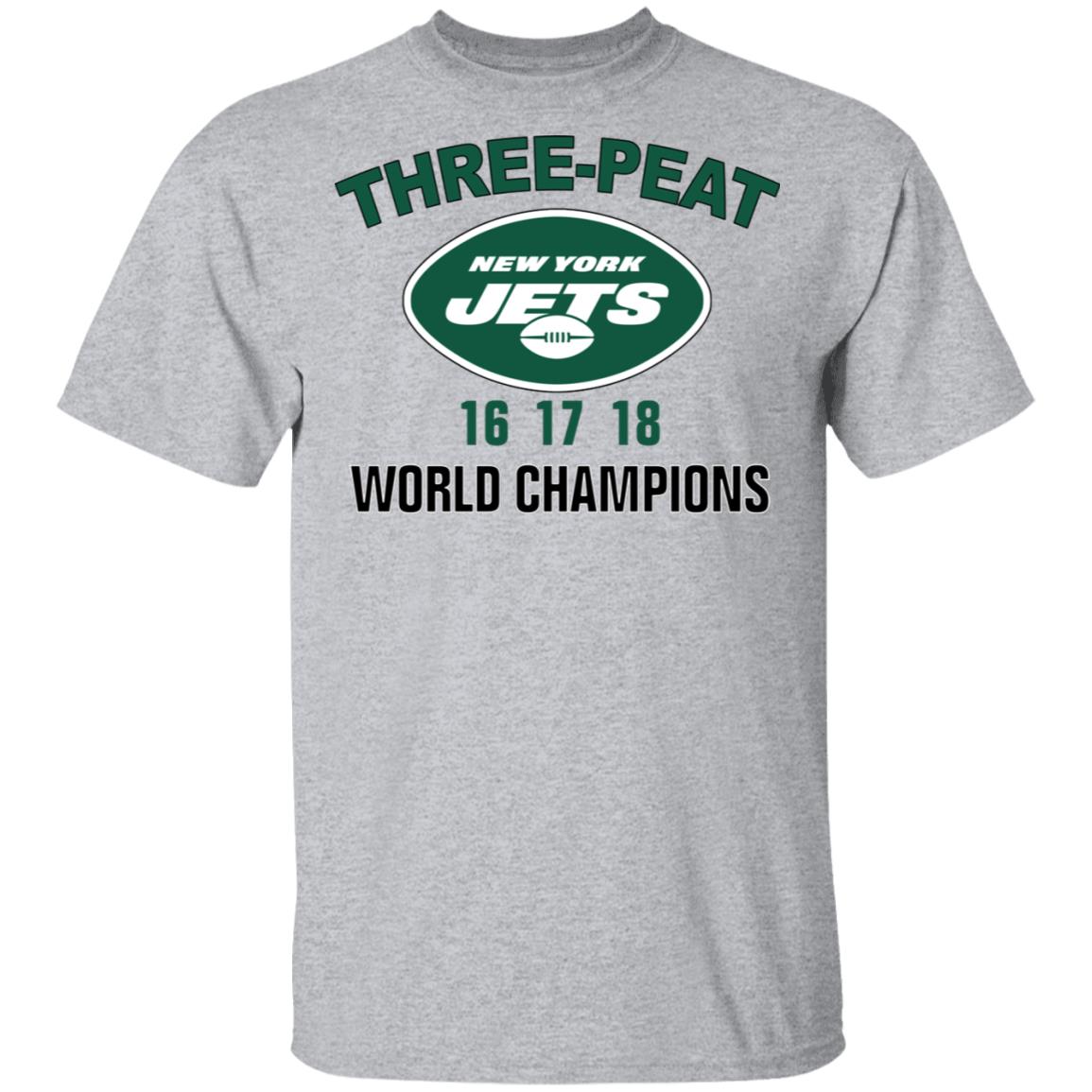 New York Jets Three Peat 16 17 18 World Champions Shirt, Hoodie, Tank