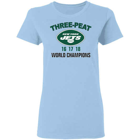 
	New York Jets Three Peat 16 17 18 World Champions Shirt, Hoodie, Tank
