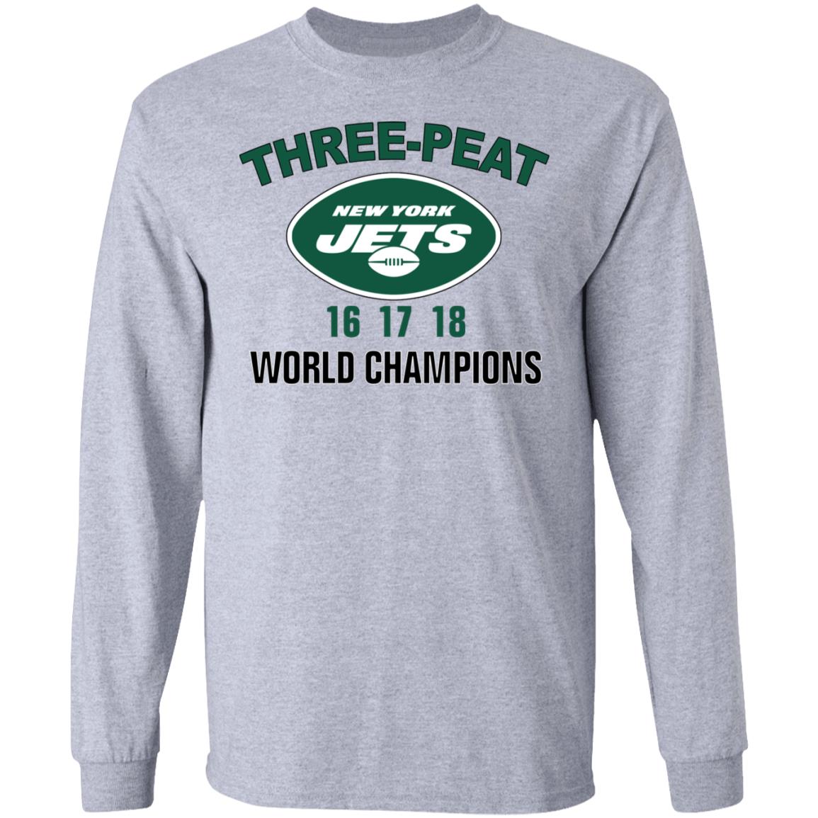 New York Jets Three Peat 16 17 18 World Champions Shirt, Hoodie, Tank