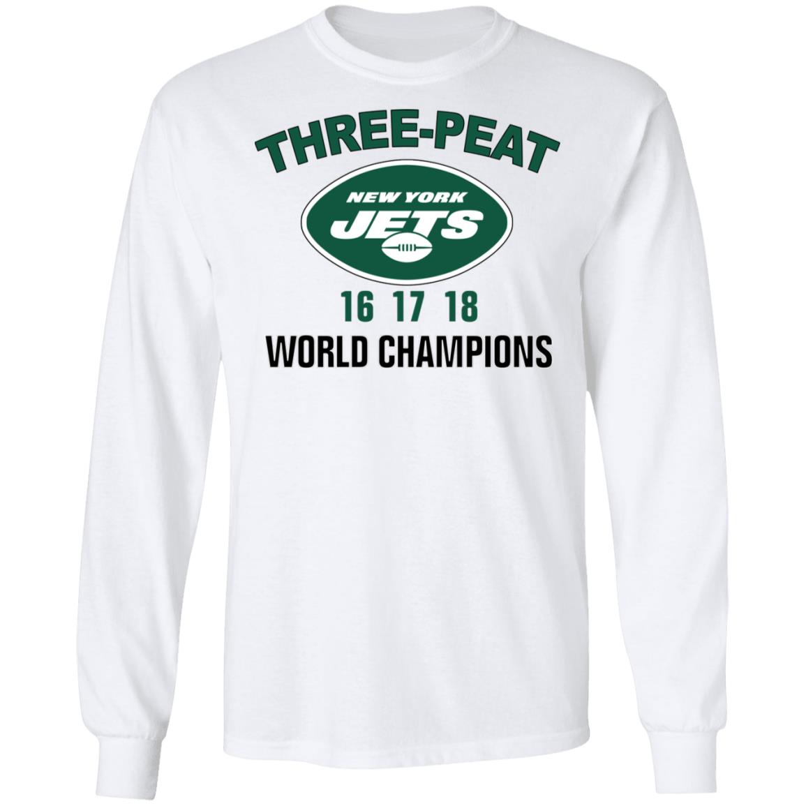 New York Jets Three Peat 16 17 18 World Champions Shirt, Hoodie, Tank