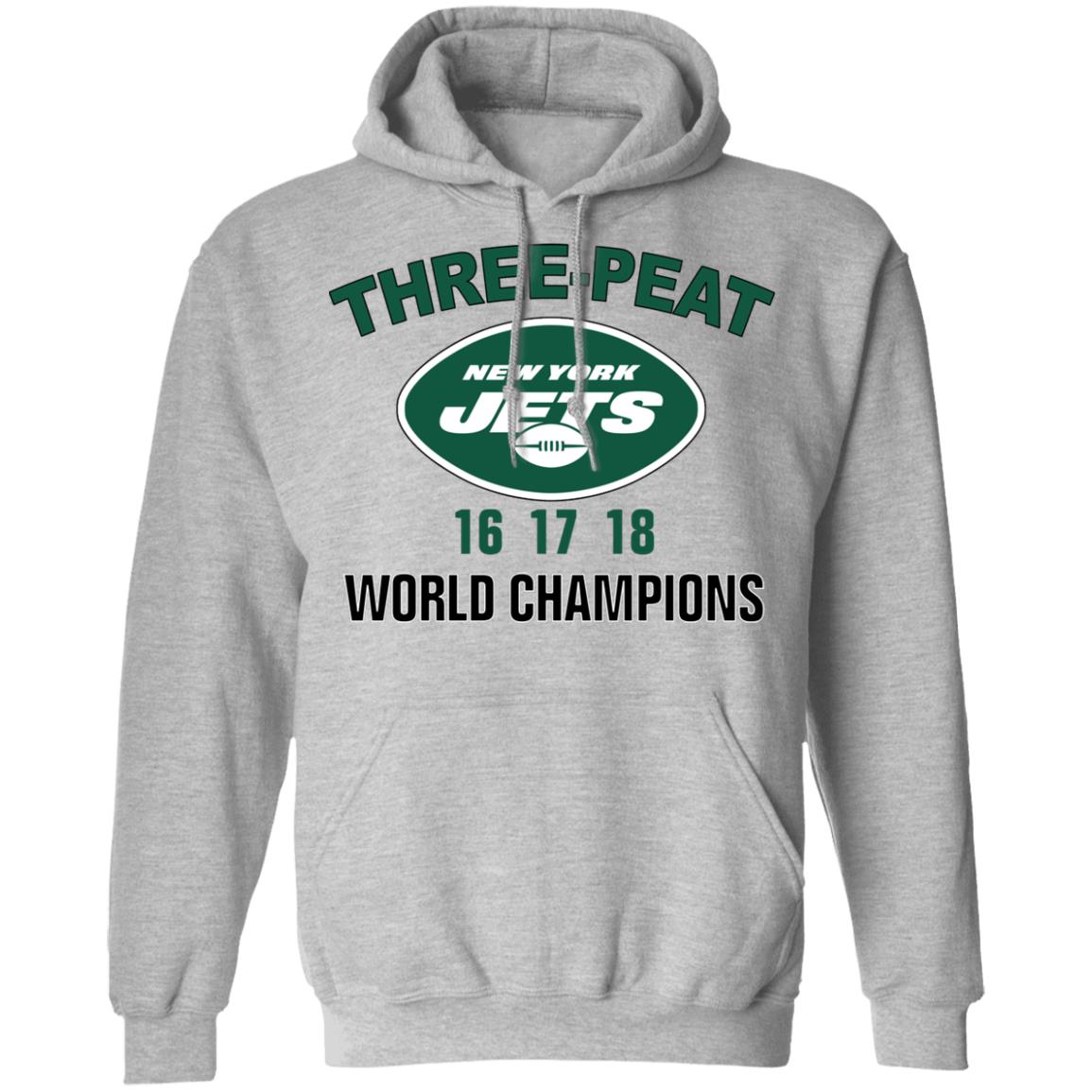 New York Jets Three Peat 16 17 18 World Champions Shirt, Hoodie, Tank