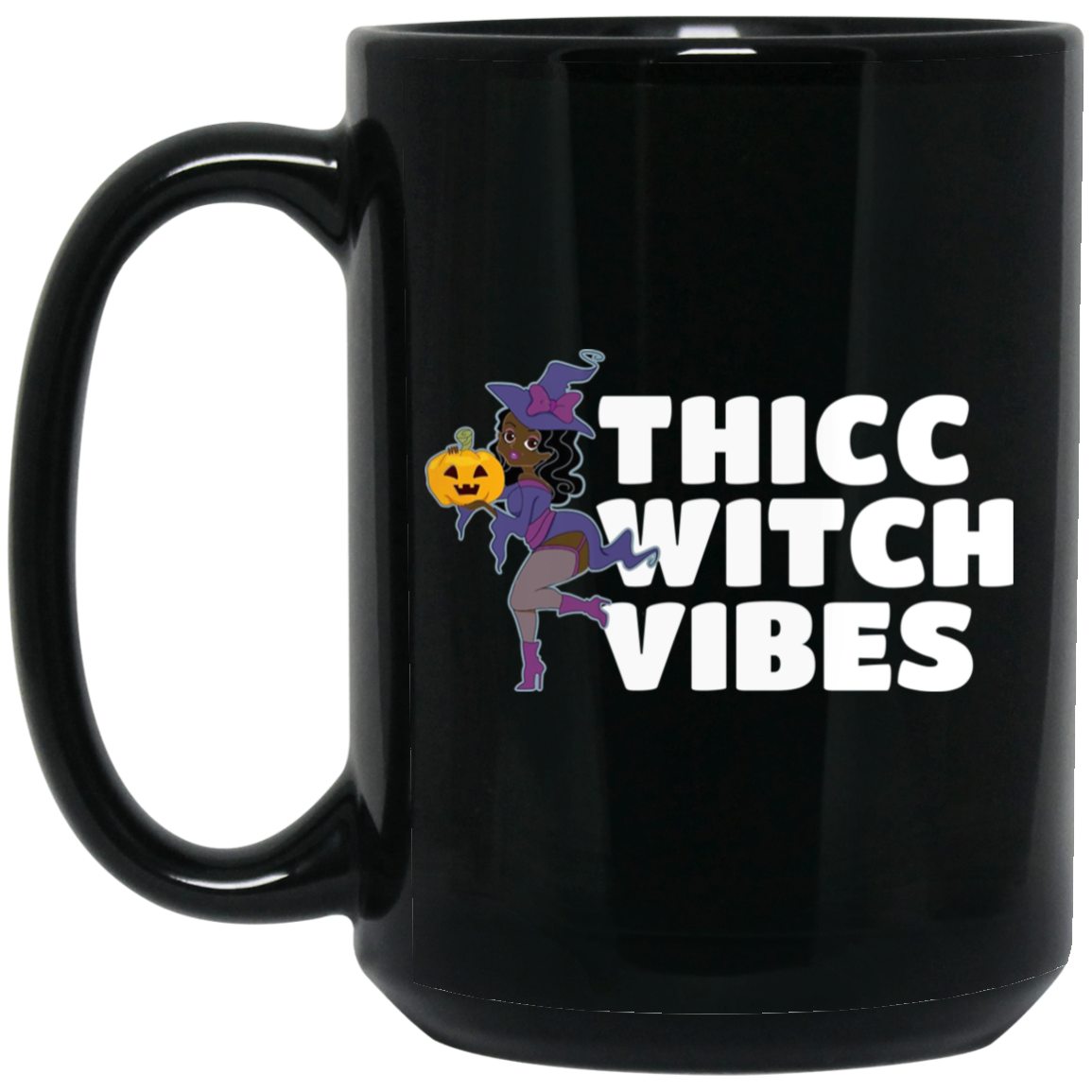 Thicc Witch Vibes Funny Bbw Redhead Witch Halloween Mug