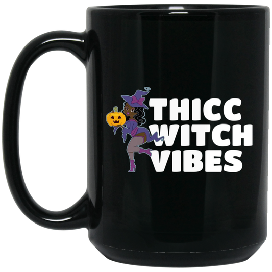 Thicc Witch Vibes Funny Bbw Redhead Witch Halloween Mug