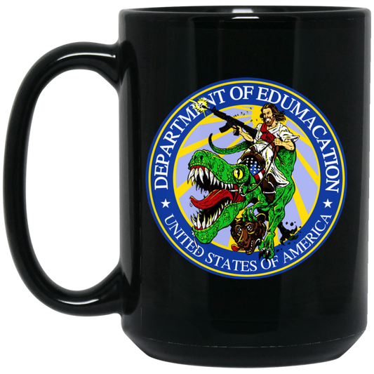 
	Department Of Edumacation United States Of America T-Rex Jesus Mug