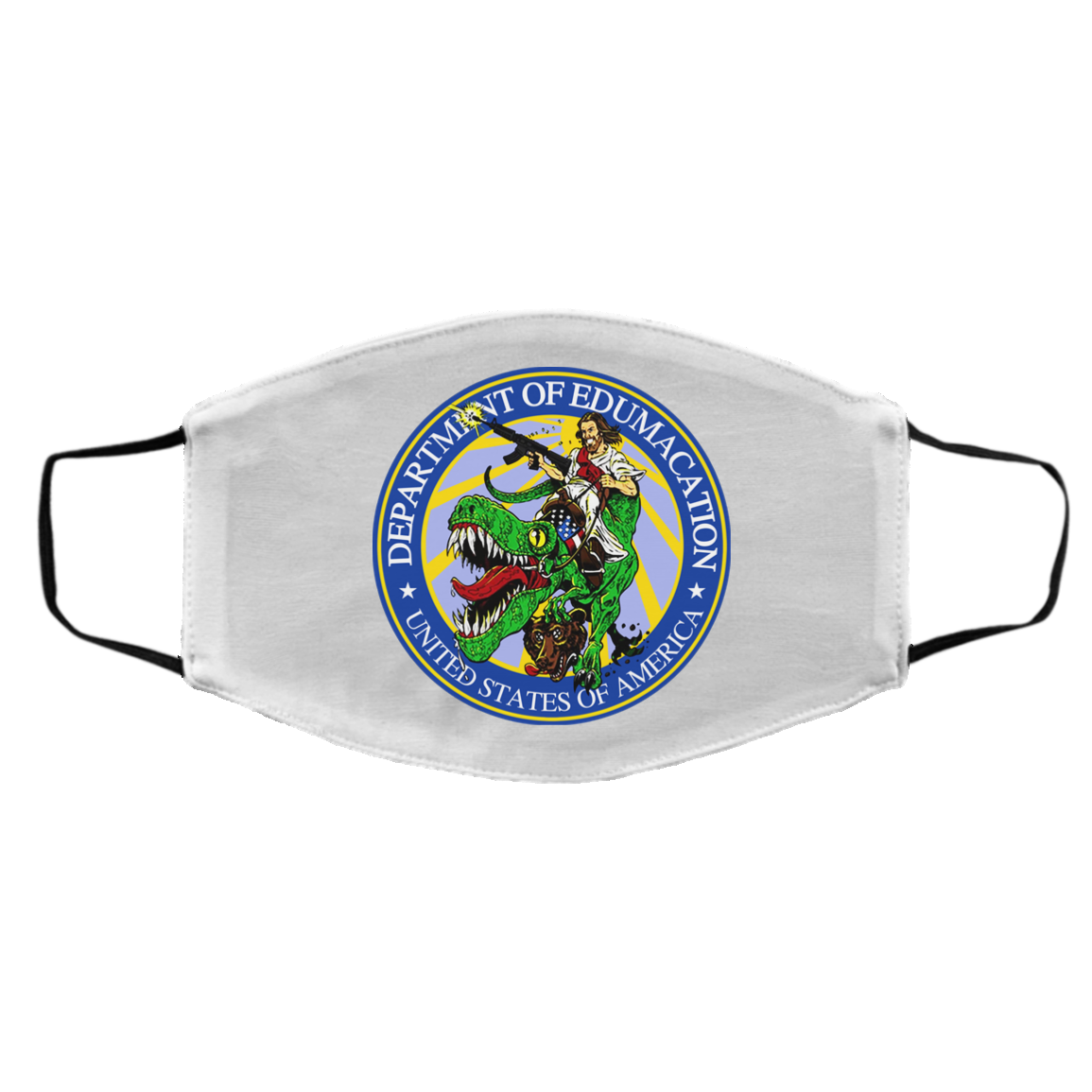 Department Of Edumacation United States Of America T-Rex Jesus Face Mask