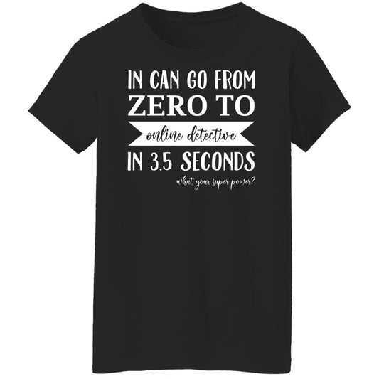 In Can Go From Zero To Online Detective In 3.5 Seconds Shirt, Hoodie, Tank