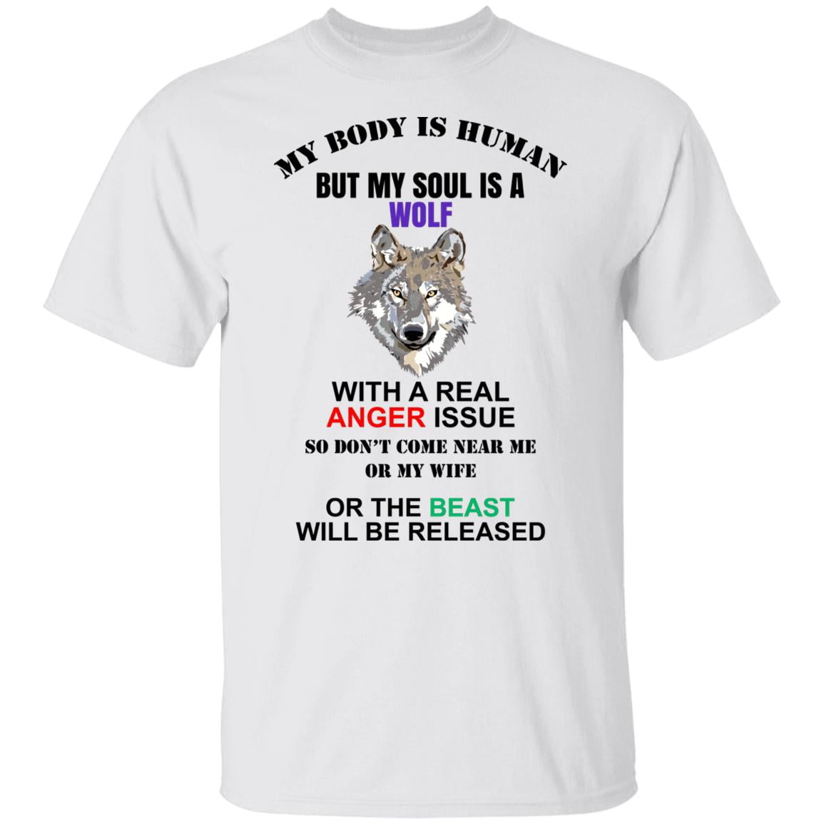 My Body Is Human But My Soul Is A Wolf With A Real Anger Issue Shirt, Hoodie, Tank