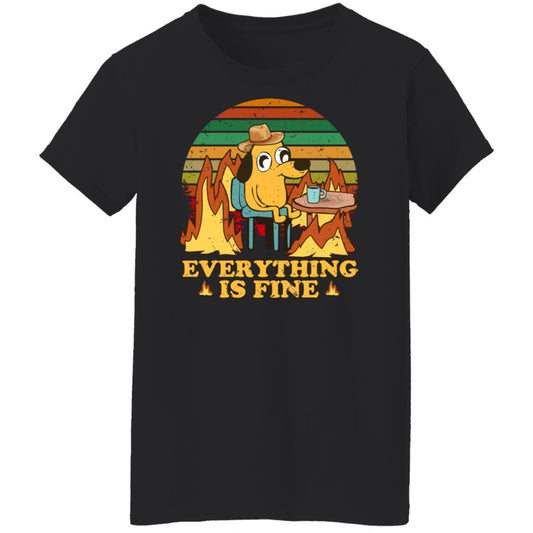Everything Is Fine Dog Internet Meme Burning San Francisco Shirt, Hoodie, Tank