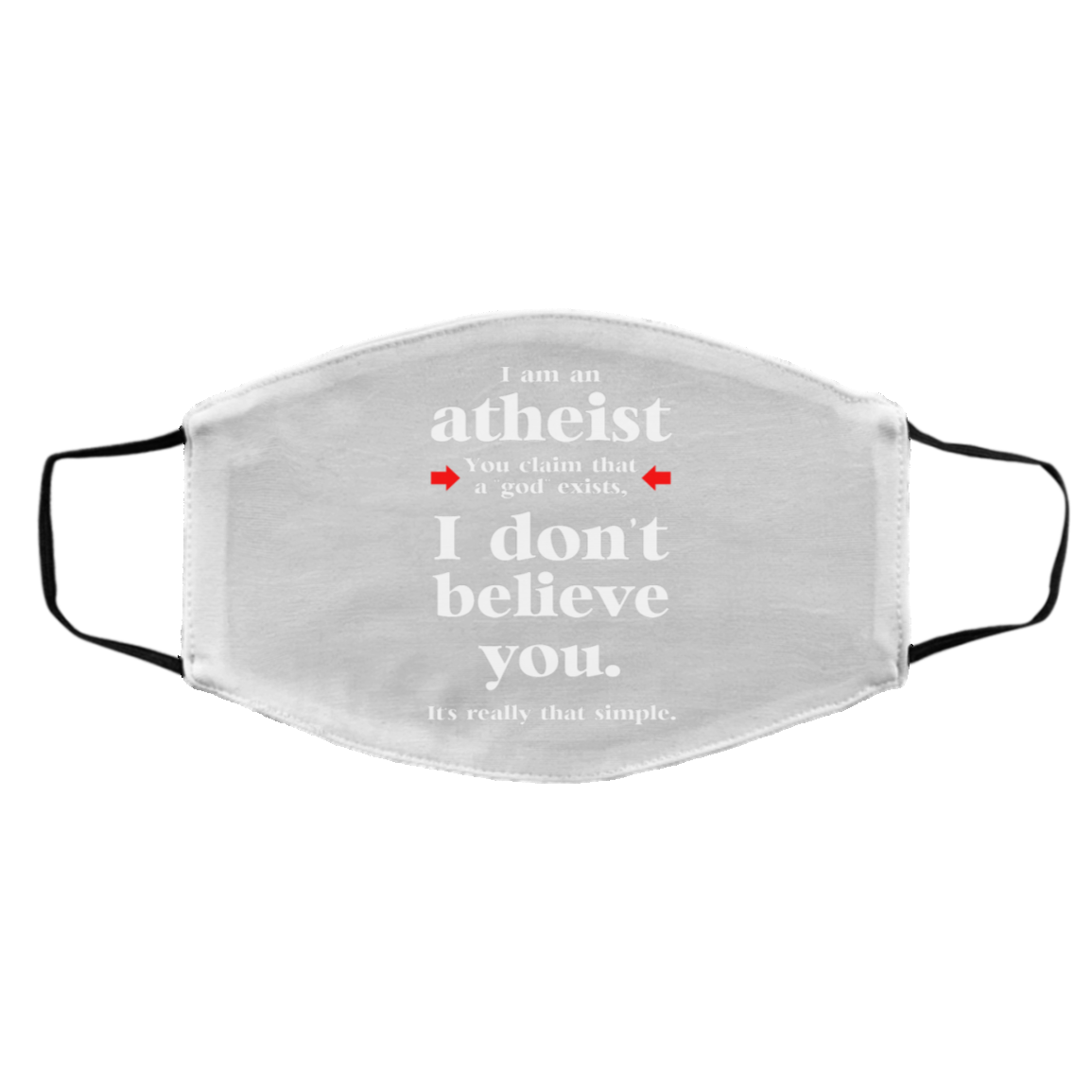 I Am An Atheist You Claim That A God Exists Face Mask