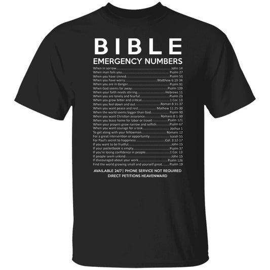 
	Bible Emergency Numbers Shirt, Hoodie, Tank