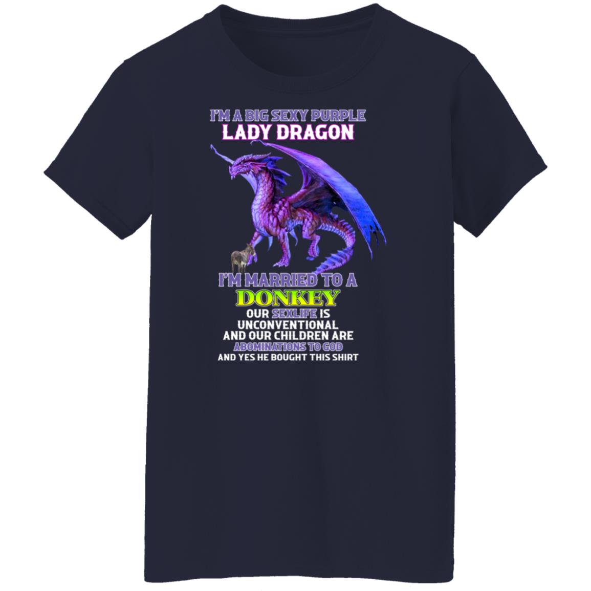 I’m A Big Sexy Purple Lady Dragon I’m Married To A Donkey Shirt, Hoodie, Tank