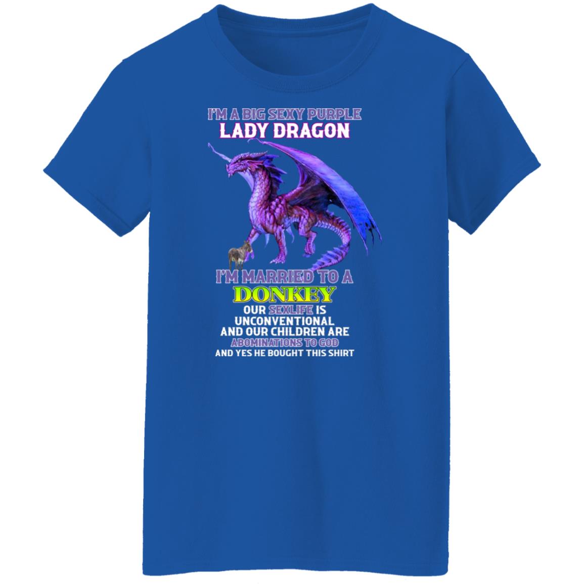I’m A Big Sexy Purple Lady Dragon I’m Married To A Donkey Shirt, Hoodie, Tank