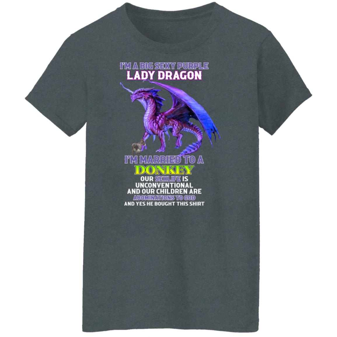 I’m A Big Sexy Purple Lady Dragon I’m Married To A Donkey Shirt, Hoodie, Tank