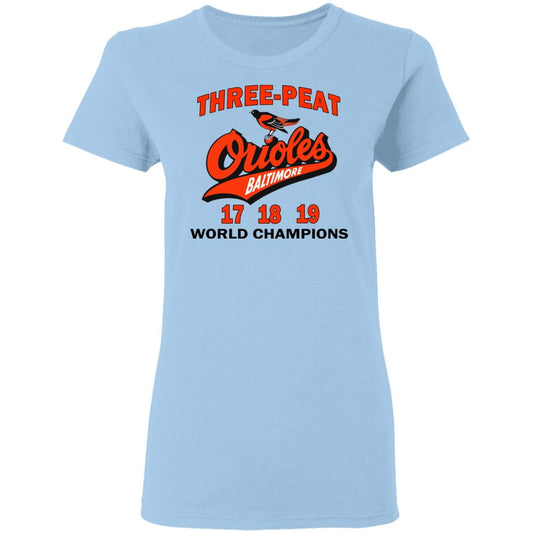 
	Three Peat Orioles Baltimore World Champions Shirt, Hoodie, Tank