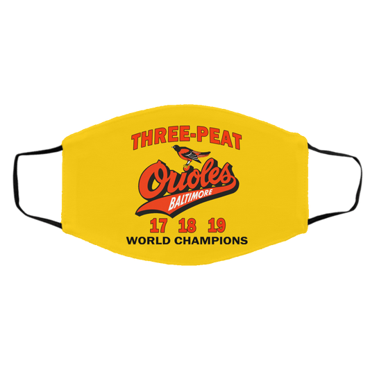 Three Peat Orioles Baltimore World Champions Face Mask