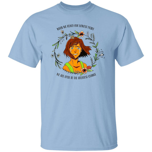 The Legend of Korra Floral Quote When We Reach Our Lowest Point We Are Open To The Greatest Change Shirt, Hoodie, Tank