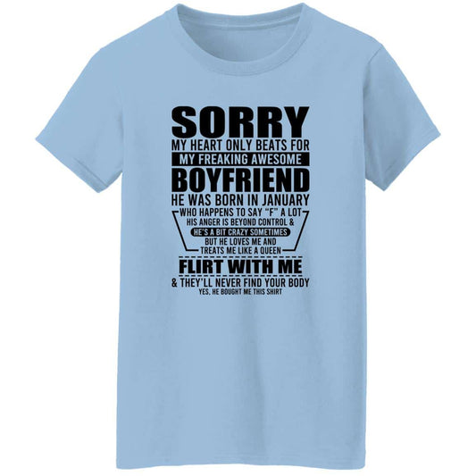 My Heart Only Beats For My Boyfriend Was Born In January